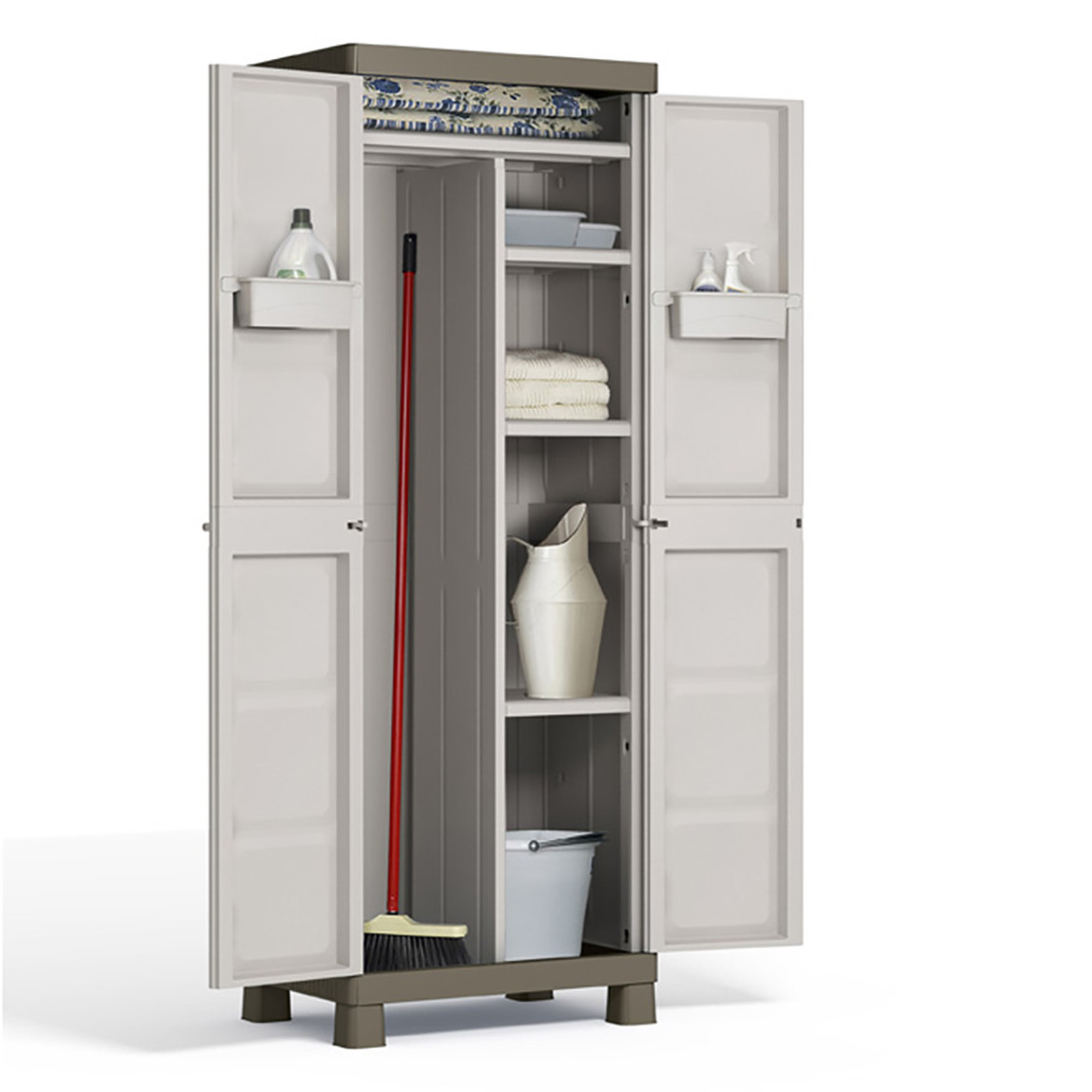    Keter Excellence 4 Raflı ve Uzun Bölmeli Plastik Dolap Bej 