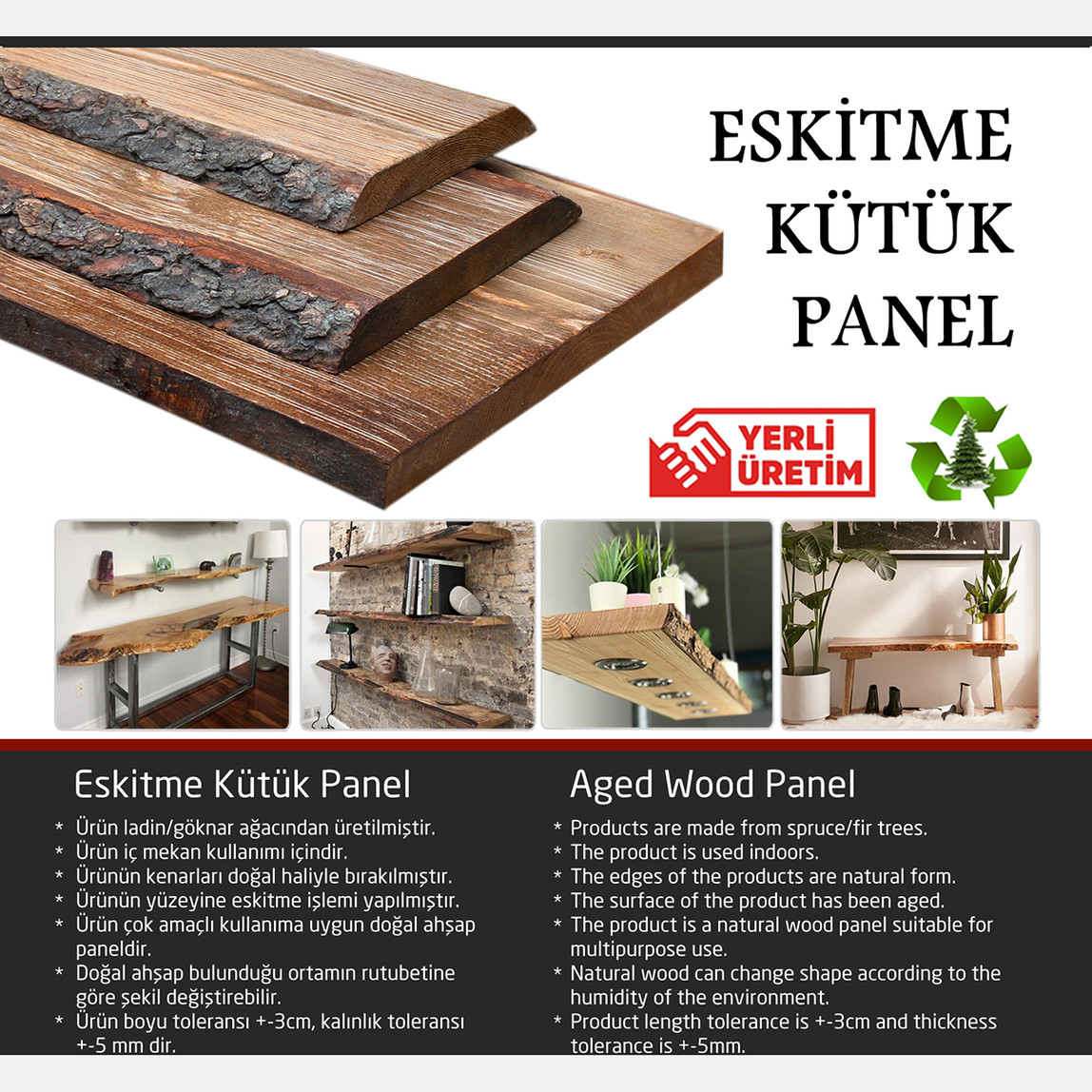    Szn Ham Eskitme Kütük Panel Ladin-Göknar 26-30 200 cm  
