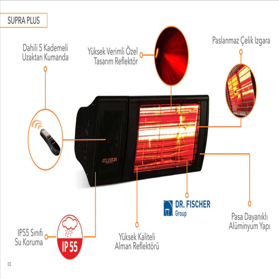 Goldsun Supra Plus GSS20P 2000W Infrared Isıtıcı
