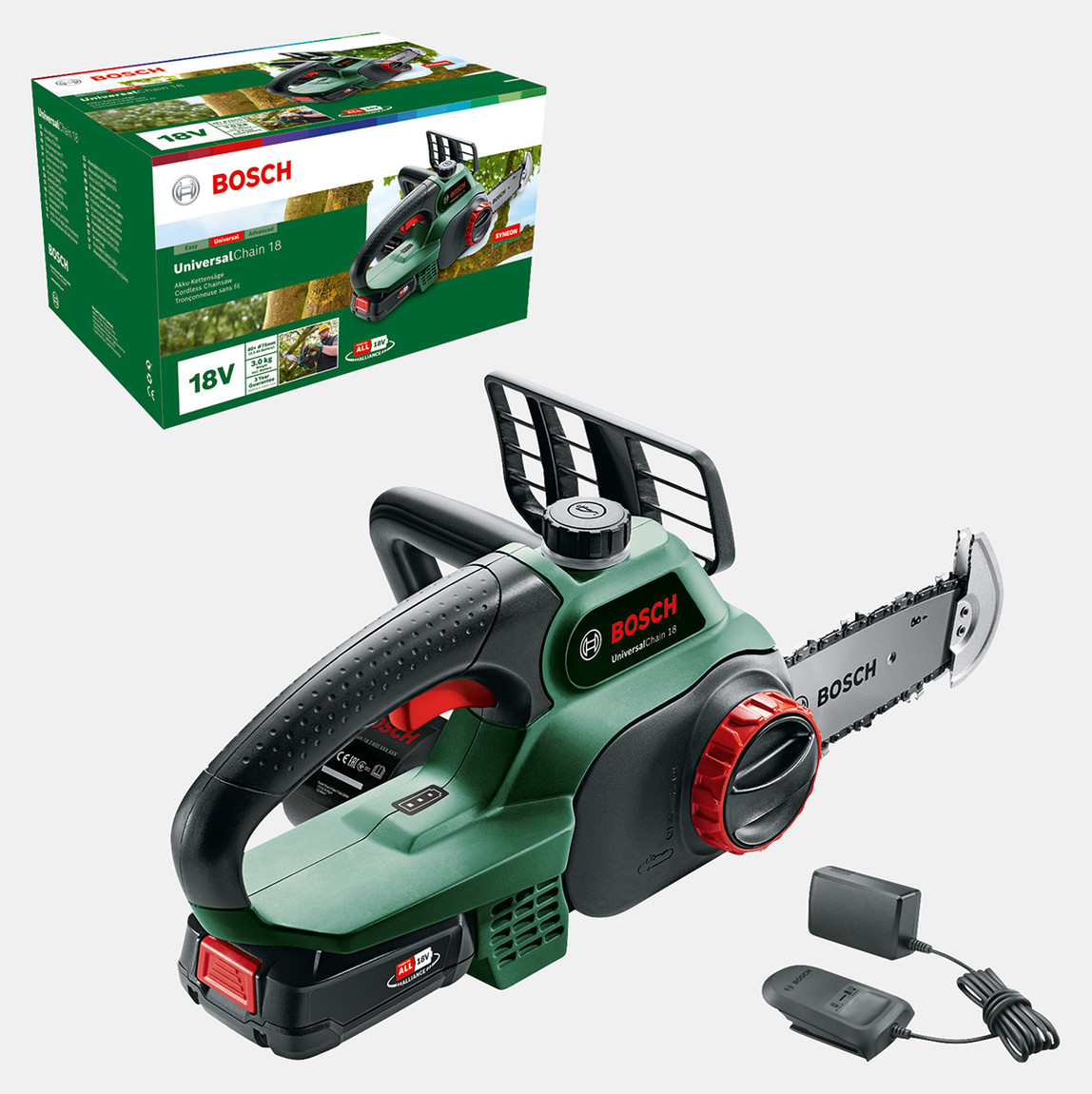    Bosch UniversalChain 18 Akülü Zincirli Ağaç Kesme Makinesi 