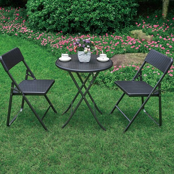 Sunfun Bistro Siyah Masa ve Sandalye Seti  