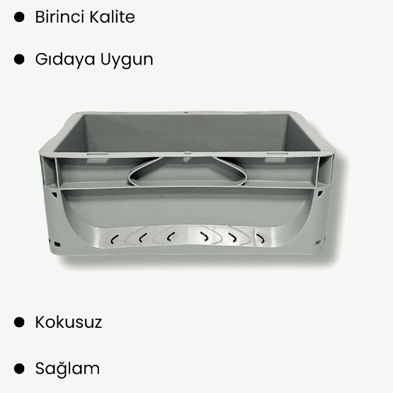 Euronorm Çok Amaçlı Taşıma ve Saklama Kasası Gri 5 lt