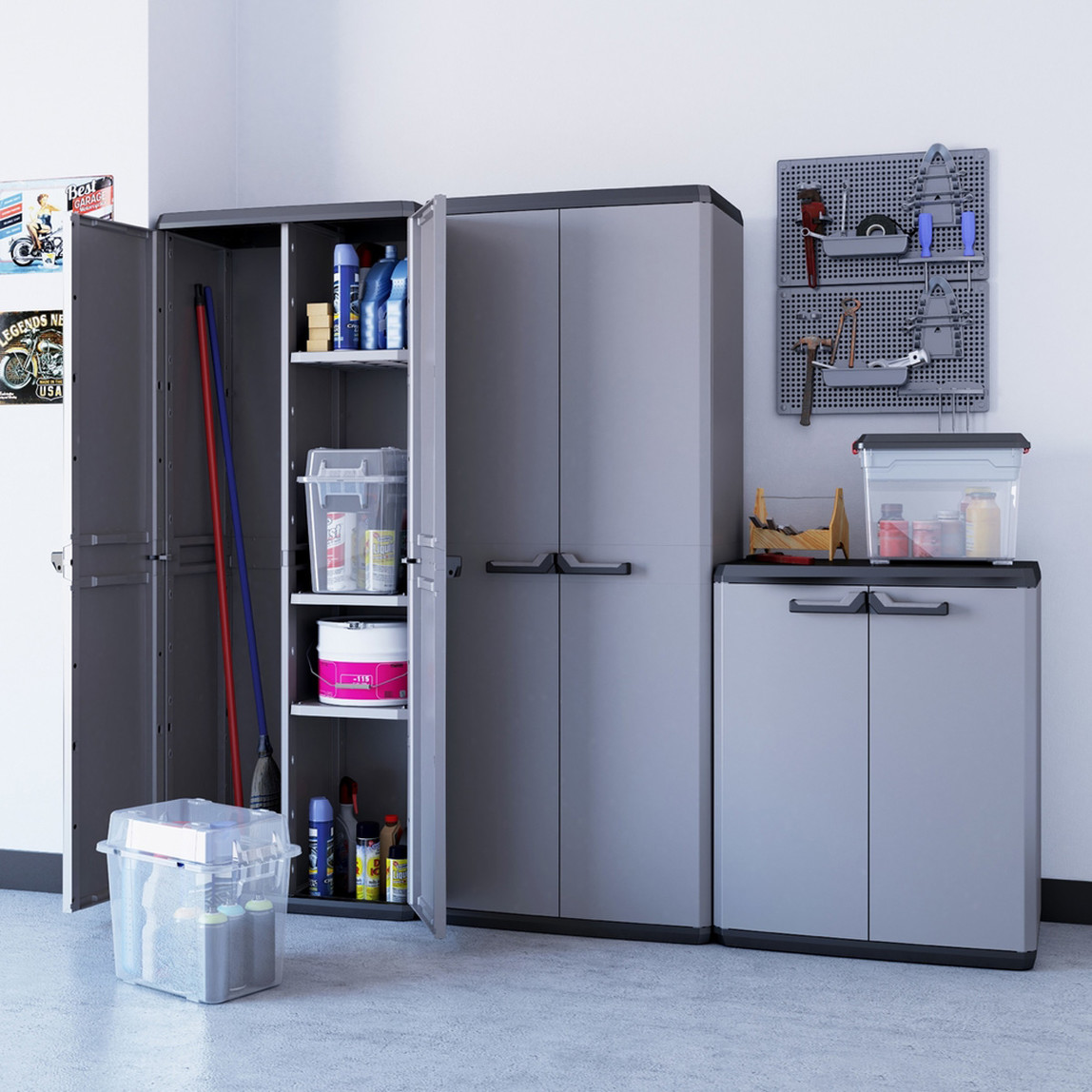    Keter Piu 3 Raflı ve Uzun Bölmeli Plastik Dolap Antrasit 