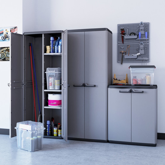 Keter Piu 3 Raflı ve Uzun Bölmeli Plastik Dolap Antrasit