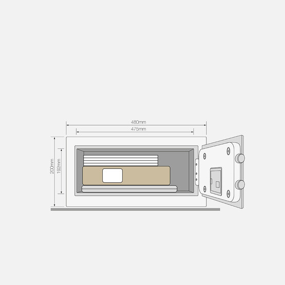 Yale Yüksek Güvenlikli Siyah 48x35x20 cm Elektronik Laptop Para Kasası