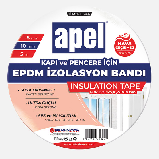 Apel EPDM Kauçuk Bant Siyah 5mm x 10mm x 5m