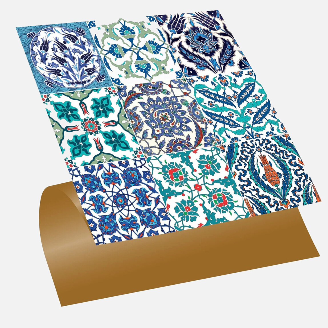    Tink Çini Desenli Çok Renkli Duvar PVC Karo 30 x 30 cm  