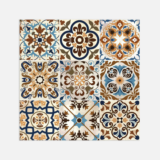 Tink Fas Desenli Çok Renkli Zemin PVC Karola 4’lü Paket 30 x 30 cm 0.5 mm