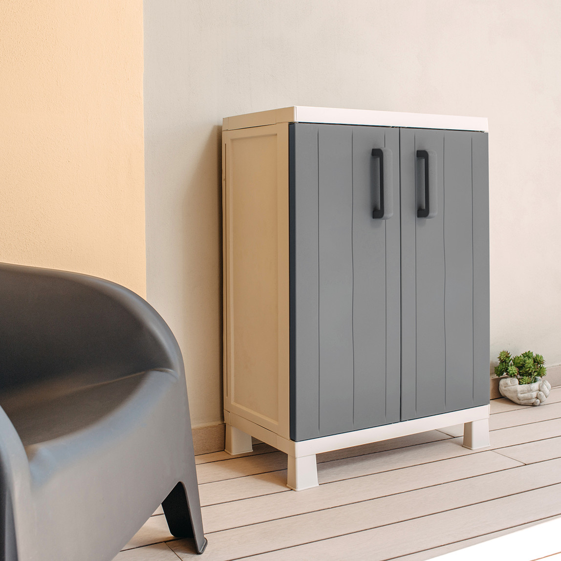    Anniversary 2 Raflı Plastik Dolap Beyaz-Antrasit 