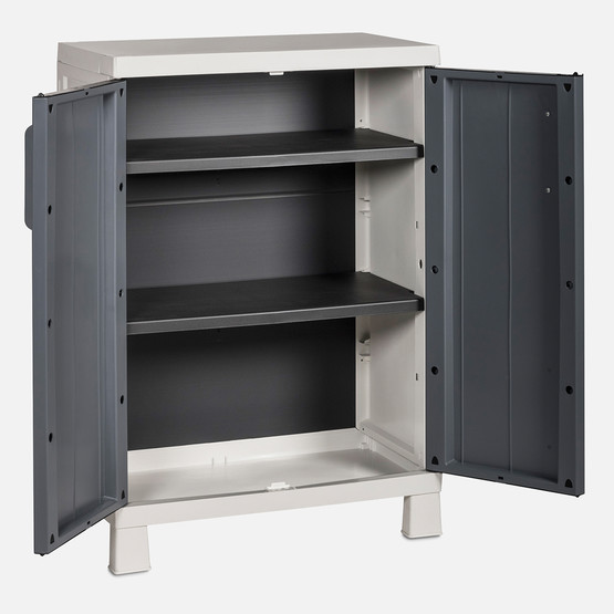 Anniversary 2 Raflı Plastik Dolap Beyaz-Antrasit