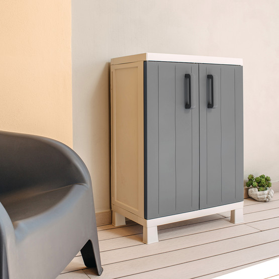 Anniversary 2 Raflı Plastik Dolap Beyaz-Antrasit