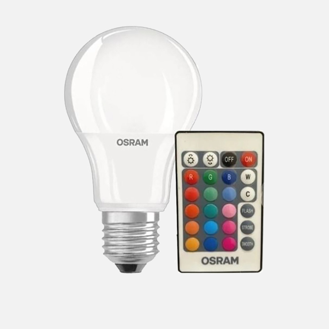    Osram Renk Değiştiren Uzaktan Kumandalı Led Ampul 9W, Sarı ve Beyaz Işık, RGB E27 A60 9W/27K-65K 806LM 