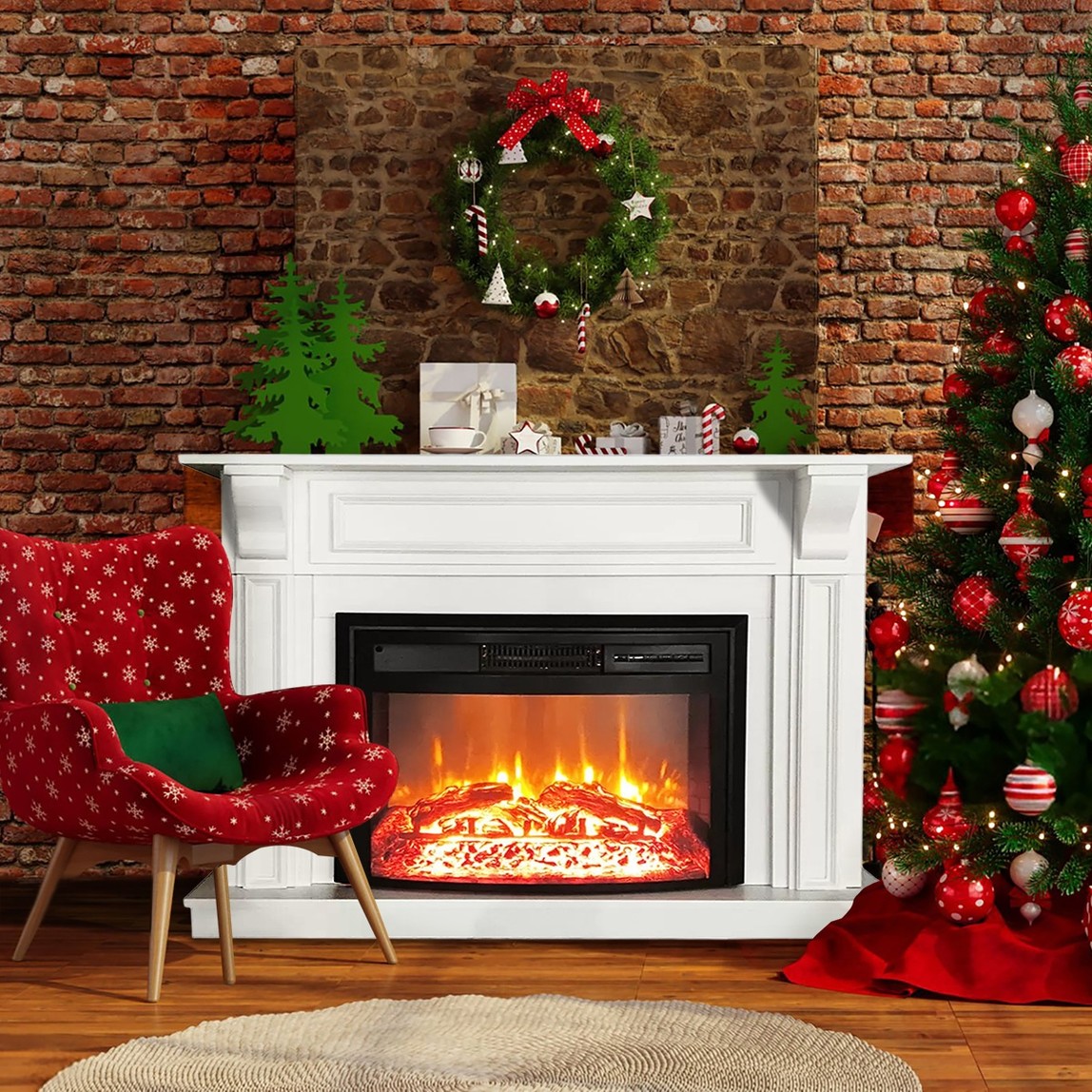    Dlc Mikanos 1800W Sütunlu Dekoratif Şömine Beyaz  