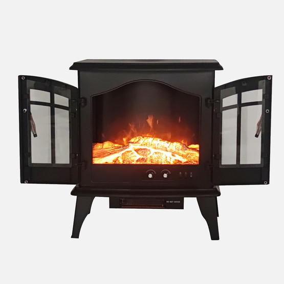 Dlc Lotus 1500W Ayaklı Dekoratif Şömine Siyah