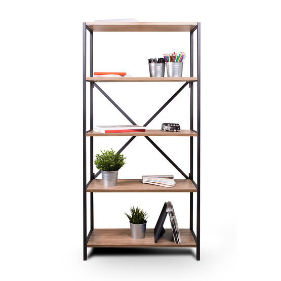 Quick Furni 5 Katlı Metal Ayaklı Kitaplık  