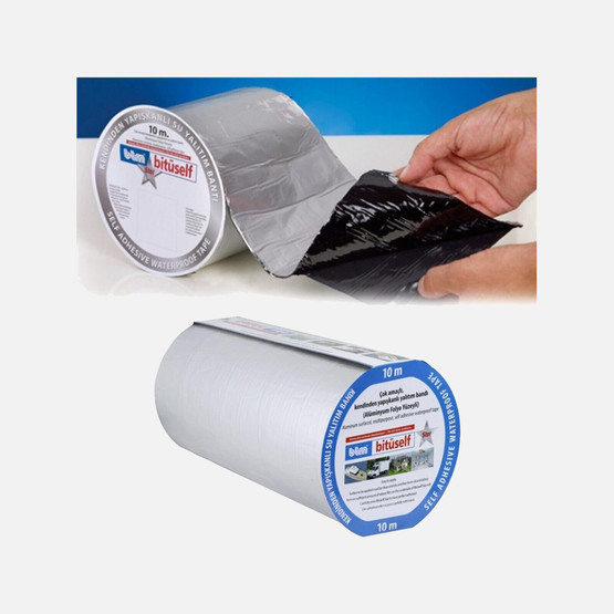 BTM Bitüself Star Alüminyum Folyolu Su ve Ses Yalıtım Bandı En 10 cm-10 Metre