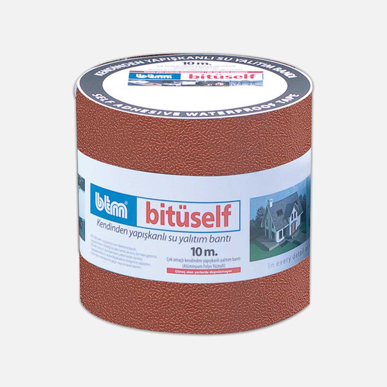 BTM Bitüself Star Alüminyum Folyolu Su ve Ses Yalıtım Bandı Kırmızı En 20 cm-10 Metre