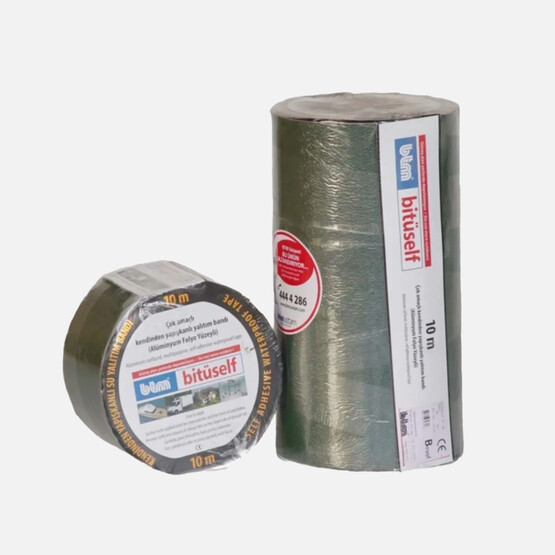 BTM Bitüself Star Alüminyum Folyolu Su ve Ses Yalıtım Bandı Yeşil En 10 cm-10 Metre