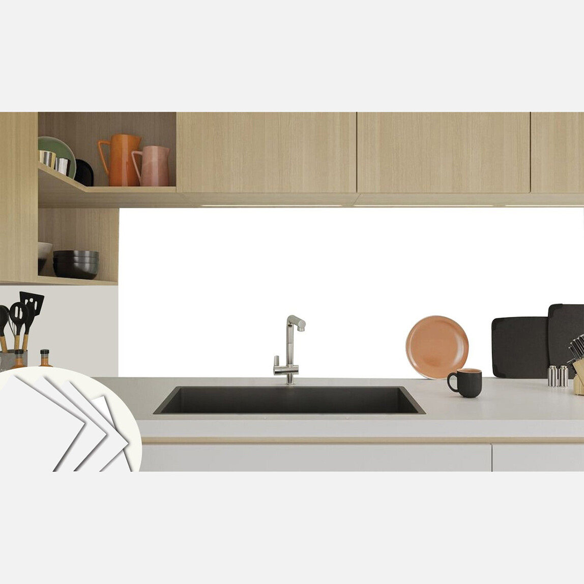    Tink Düz Beyaz Duvar PVC Karo 30 x 30 cm   