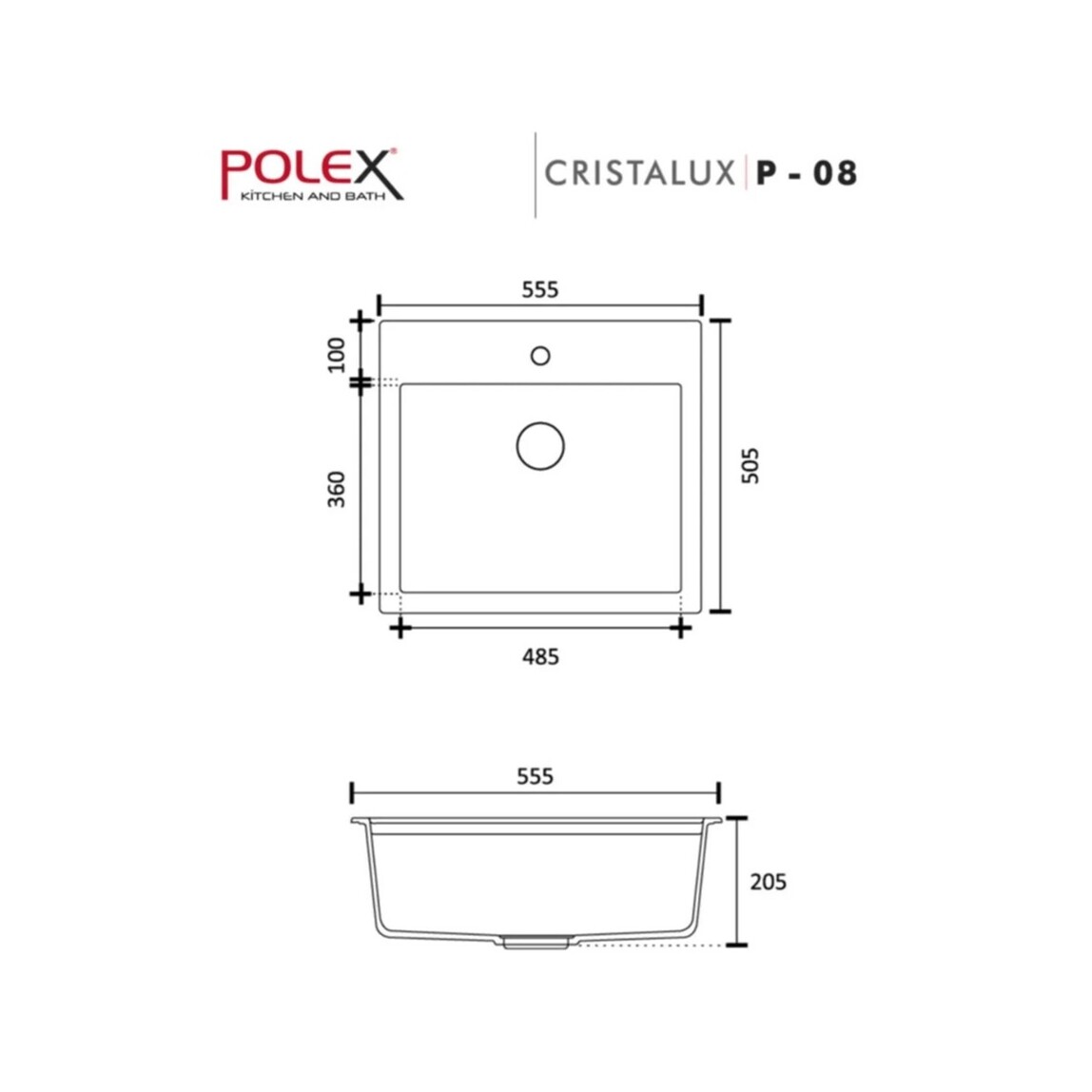   Polex P-08 Damlalıksız Eviye Beyaz 