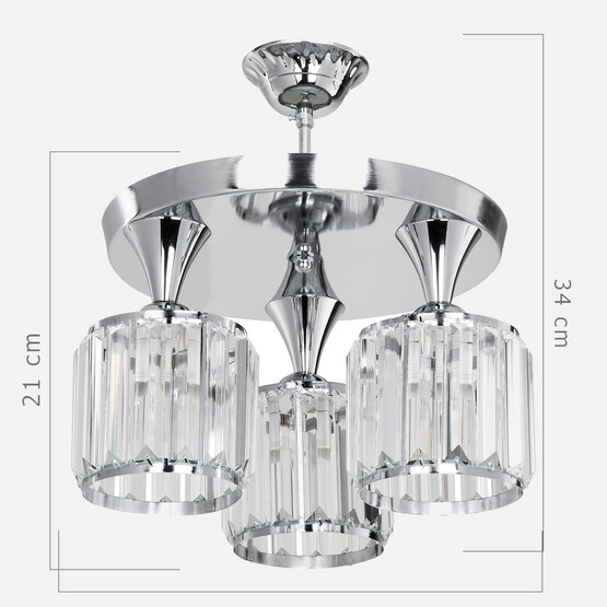 Aytaç Plafonyer 3'lü Krom E-27 Duy 