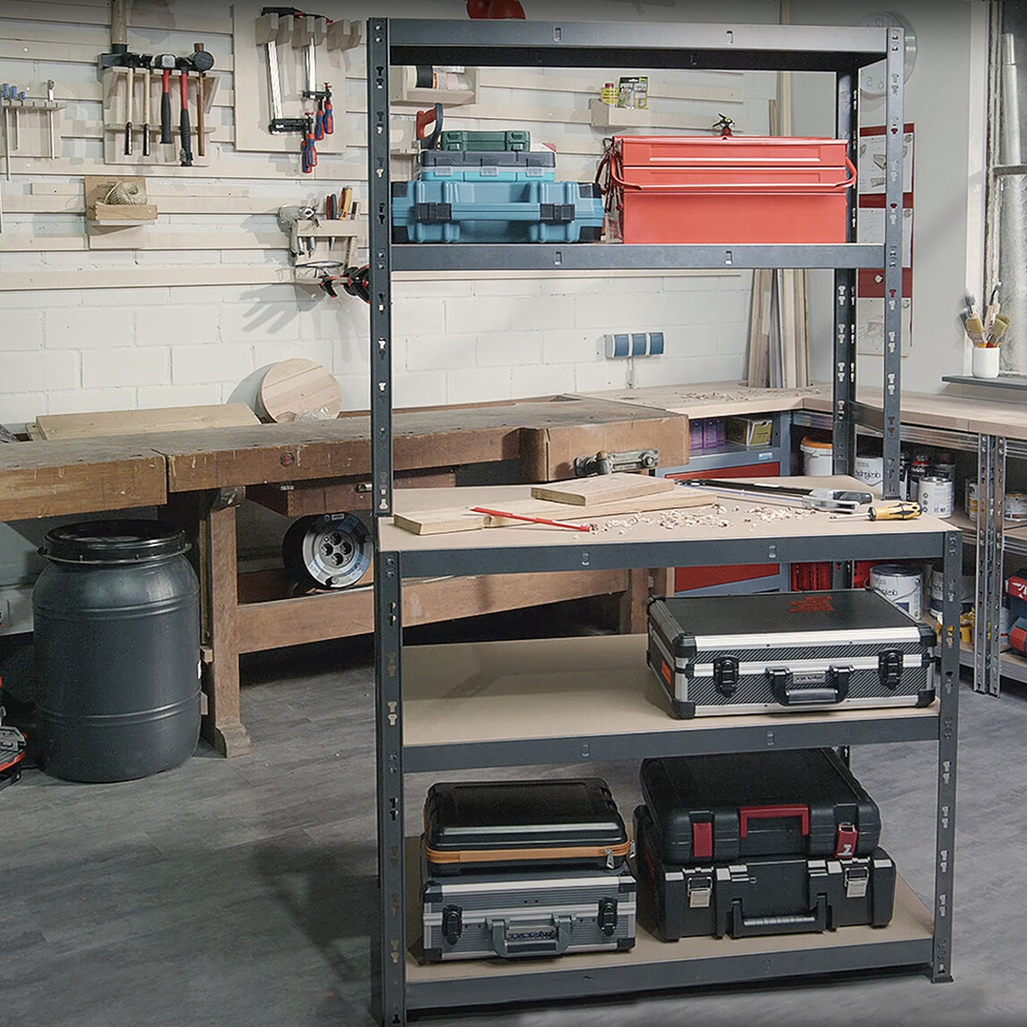    Regalux 5 Katlı Metal Raf 100x60x180 cm 