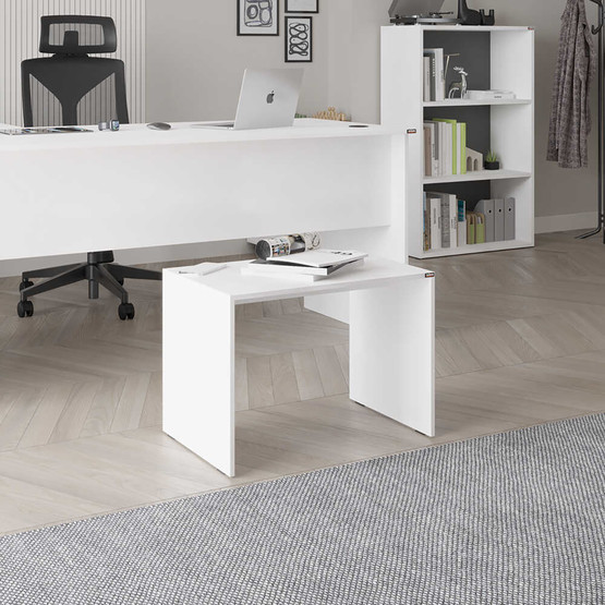 Adore Rio Yonga Levha Dikdörtgen Yan Sehpa - Diamond Beyaz 