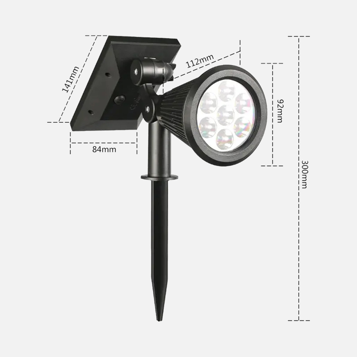    GreenTech Solar 7 Led Bahçe Aydınlatma RGB 