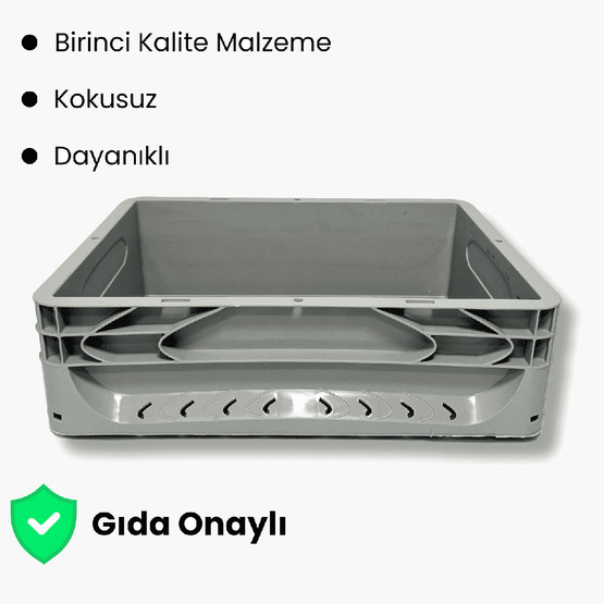 Euronorm Çok Amaçlı Taşıma ve Saklama Kasası Gri 12 lt