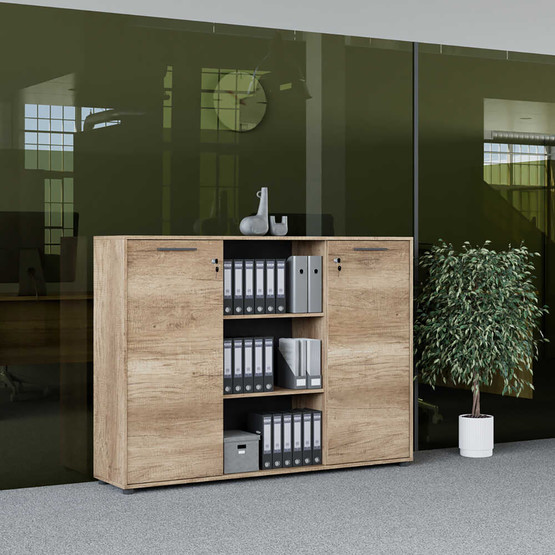 Adore Newyork 3 Raflı Kapaklı Kilitli Kitaplık 