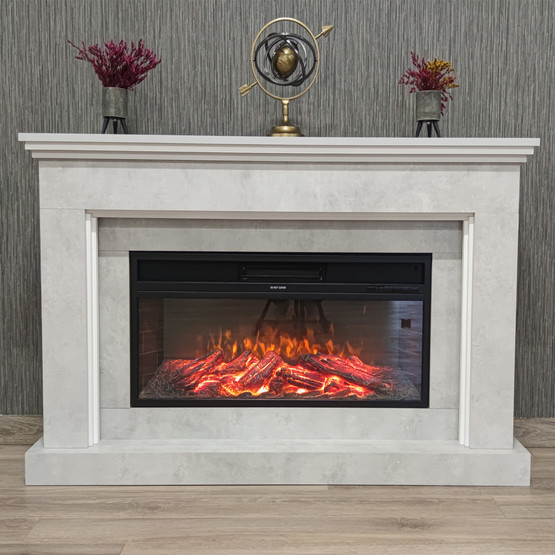 Dlc 1800W Retro Beton Desenli Dekoratif Şömine