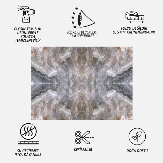 Tink Panel Buzlu Kahve Duvar Panel PVC Karo 41 x 62 cm