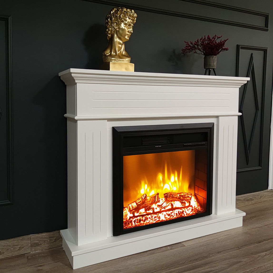    Dlc Alegre 1800W Çizgili Dekoratif Şömine Beyaz   