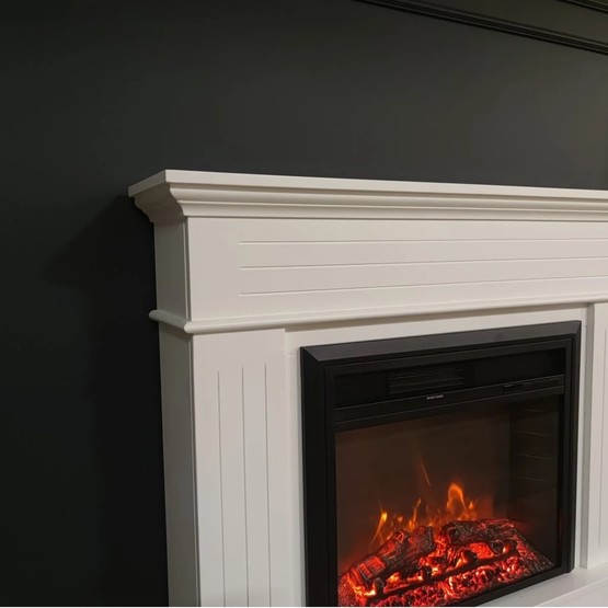 Dlc Alegre 1800W Çizgili Dekoratif Şömine Beyaz  