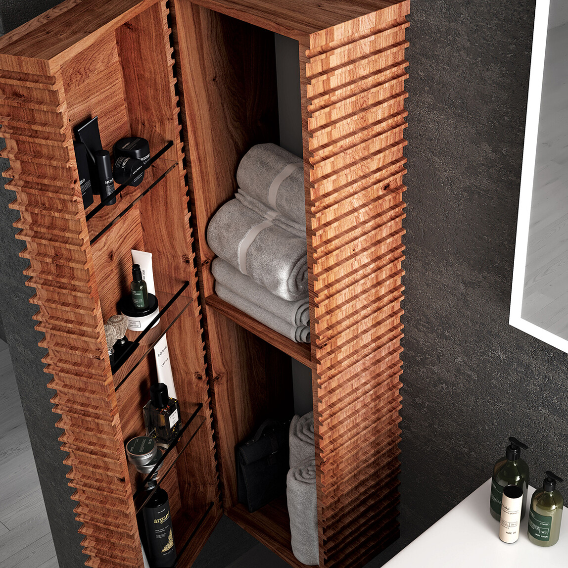    Gold Banyo Legendsa 40 cm Banyo Boy Dolabı Ceviz 