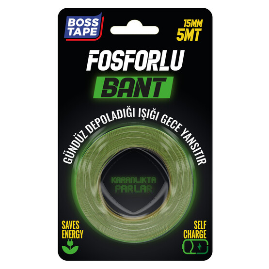 Boss Tape Fosforlu Bant 15 mm x 5 mt