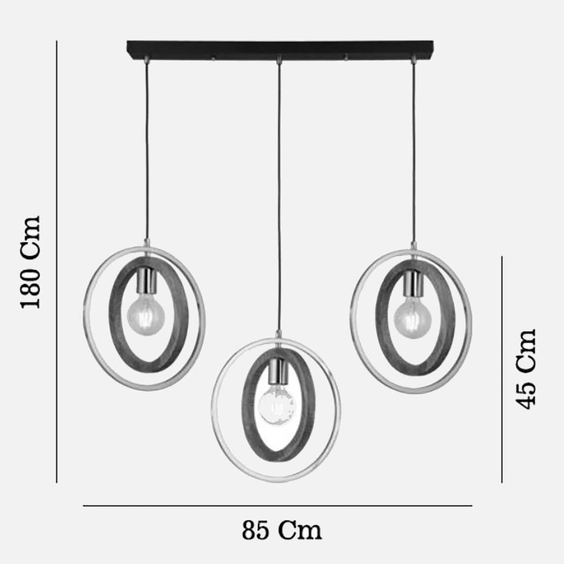    Lucea Feno Antik 3'lü Sıralı Sarkıt Avize 