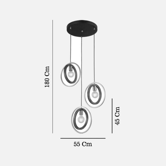 Lucea Feno Antik 3'lü Sarkıt Avize