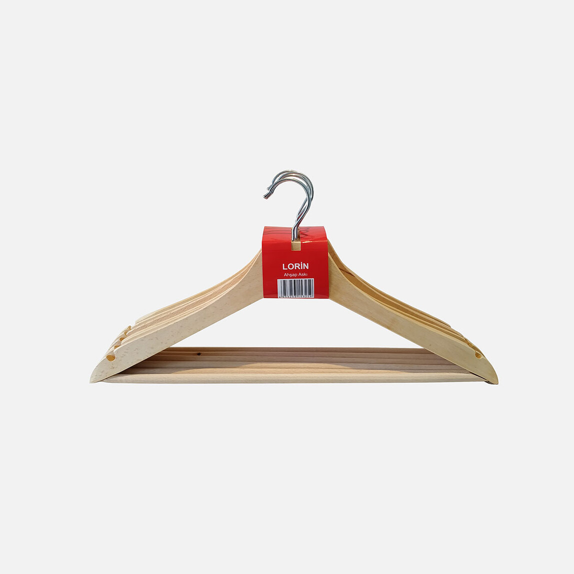    Lorin Ahşap Askı Naturel 6'lı  
