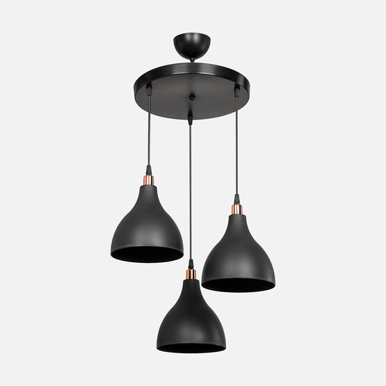 Ronda 3'lü Sarkıt Avize Siyah