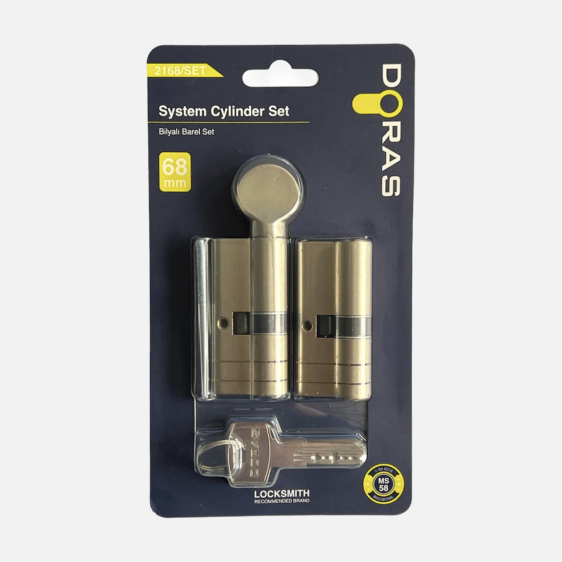    Doras Topuzlu Pirinç 68mm Tuzaklı Alt-Üst Barel Seti  