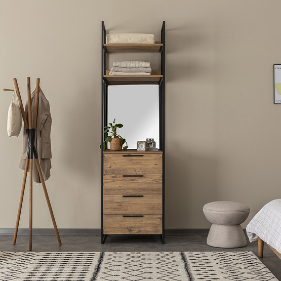 Lar İndustrial 4 Çekmeceli Aynalı Dolap 