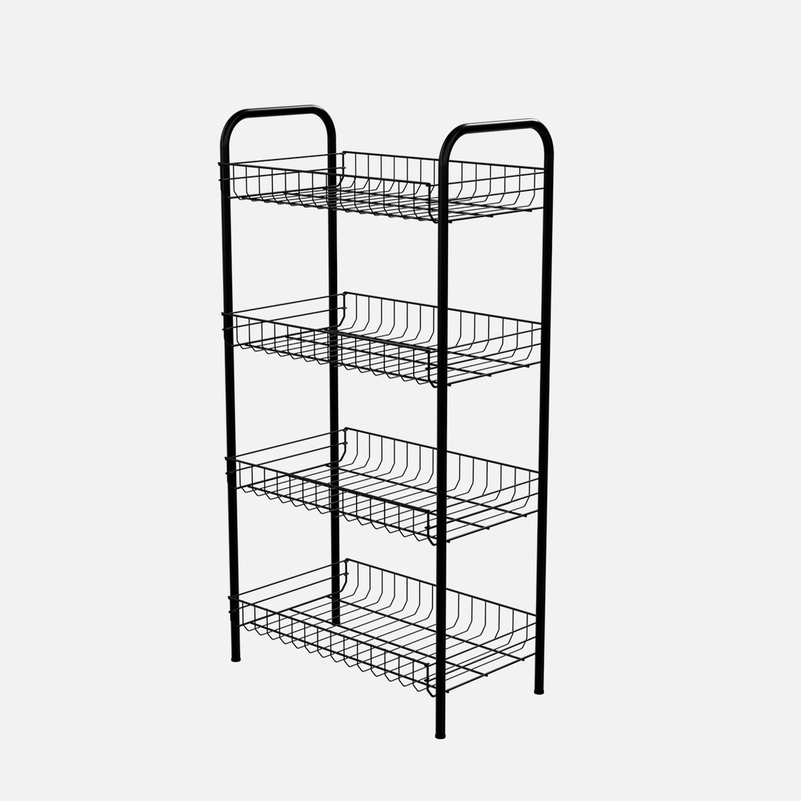    Metaltex 4 Katlı Metal 24x80x6 cm Sebzelik Siyah 