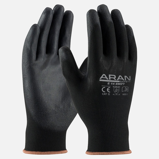 Aran Hassas İş Eldiveni-12'li Siyah Pu 