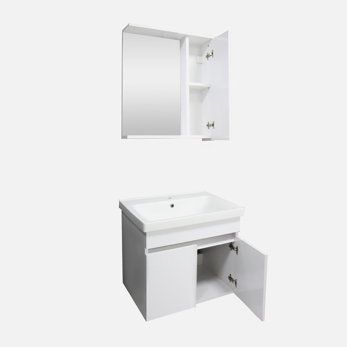    Koza Aynalı 60 cm Takım Banyo Dolabı Beyaz 