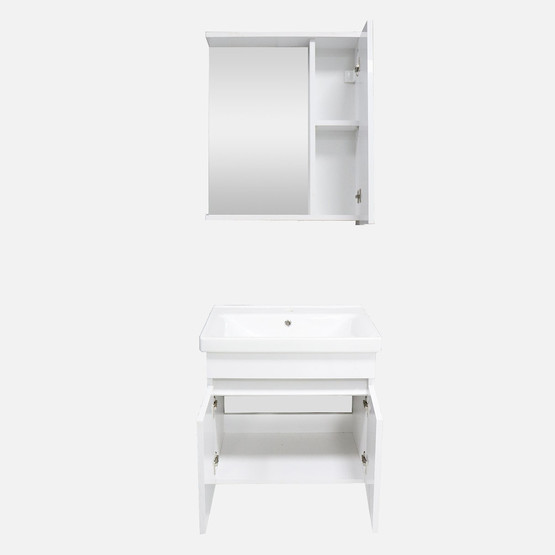Koza Aynalı 60 cm Takım Banyo Dolabı Beyaz