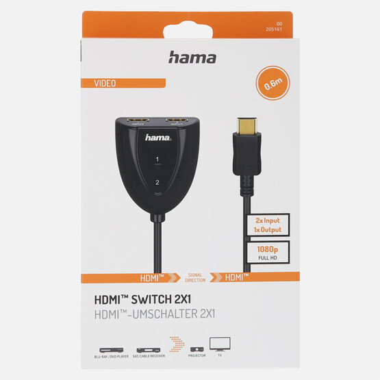 Hama Switcher HDMI 2x1 Siyah 