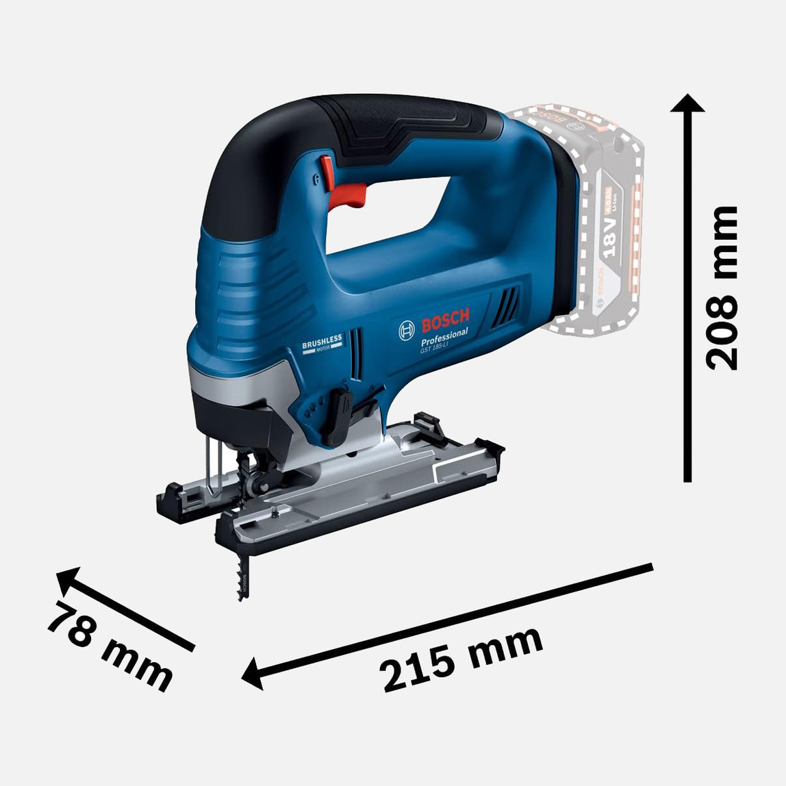    Bosch GST 185-LI Solo Profesyonel Akülü Dekupaj Testere (Akü ve Şarj Cihazı Dahil Değildir.) 