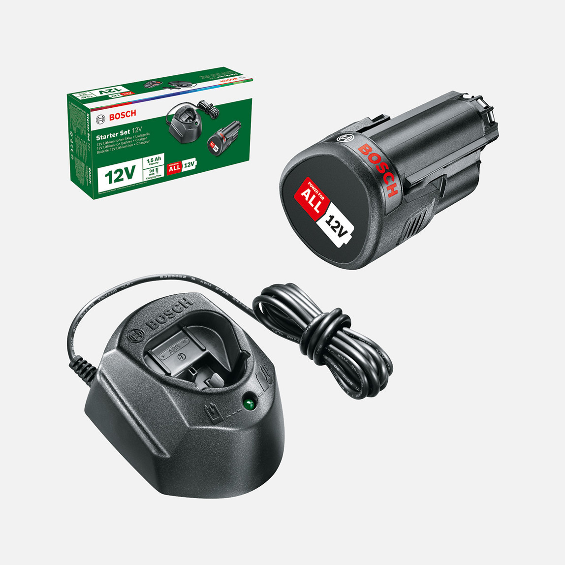    Bosch 12V Akü Başlangıç Seti (1.5 Ah, Tek Akü + GAL1210CV)1600 A01L3D 