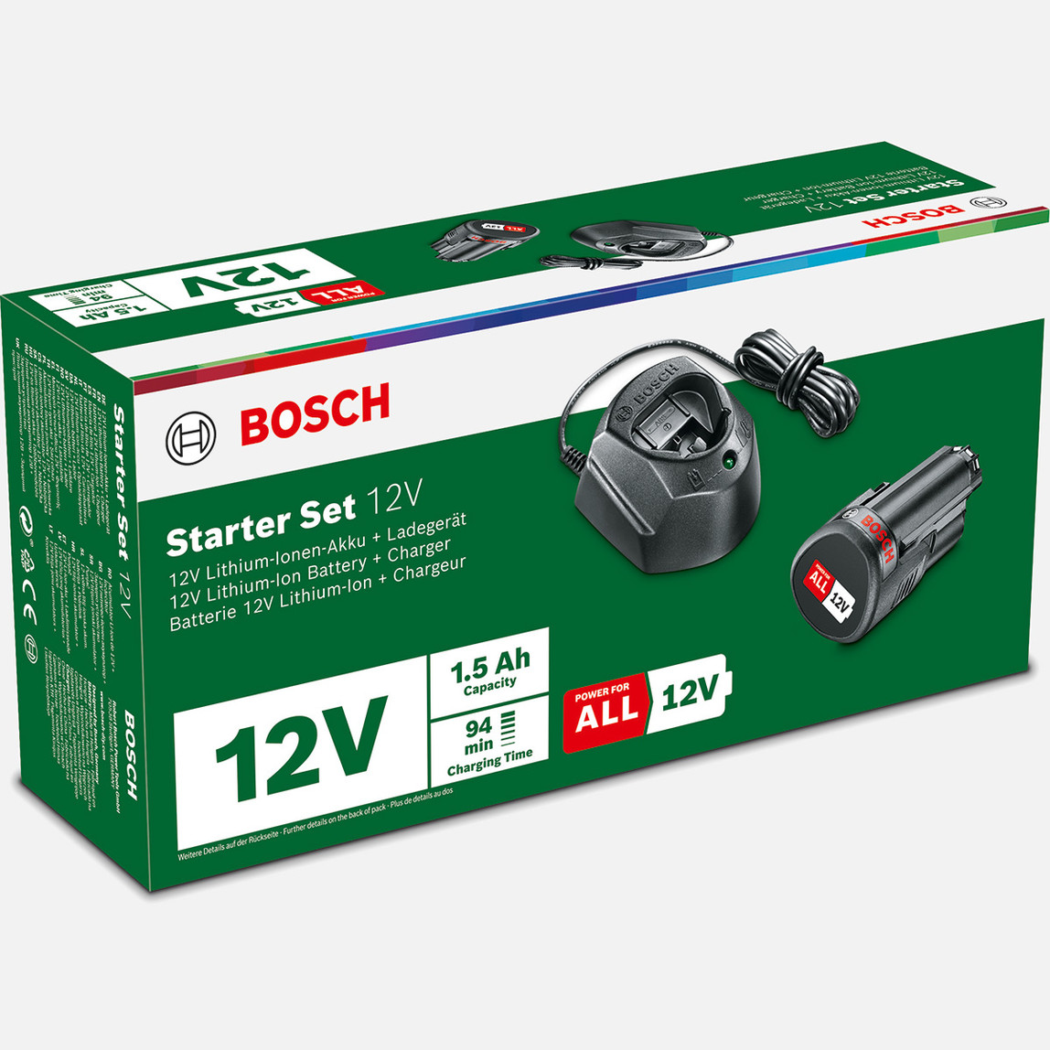    Bosch 12V Akü Başlangıç Seti (1.5 Ah, Tek Akü + GAL1210CV)1600 A01L3D 